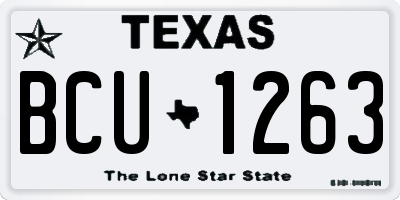 TX license plate BCU1263