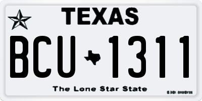TX license plate BCU1311