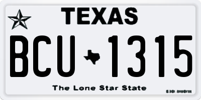 TX license plate BCU1315
