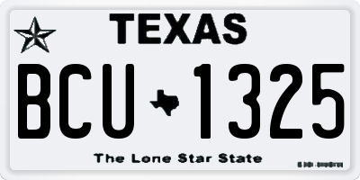 TX license plate BCU1325