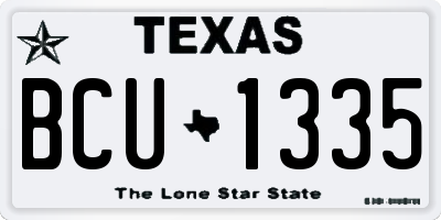 TX license plate BCU1335