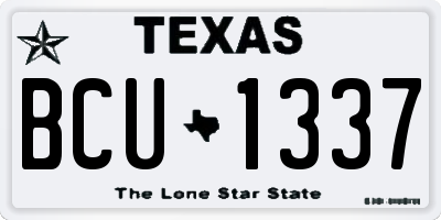 TX license plate BCU1337