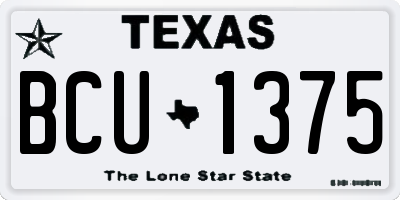 TX license plate BCU1375