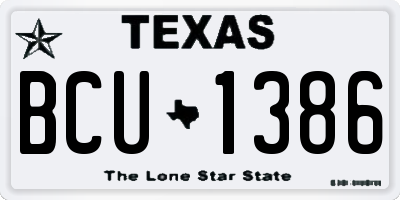 TX license plate BCU1386