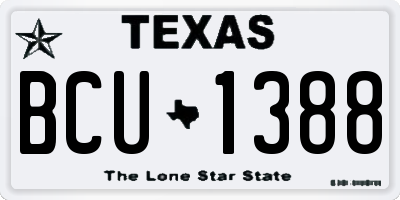 TX license plate BCU1388