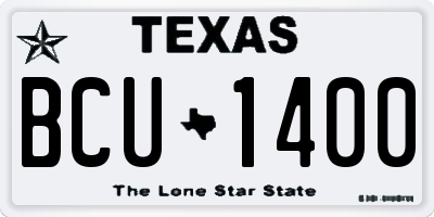 TX license plate BCU1400