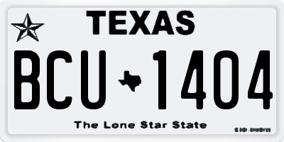 TX license plate BCU1404