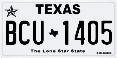 TX license plate BCU1405
