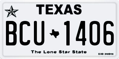 TX license plate BCU1406