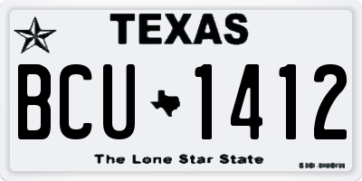 TX license plate BCU1412