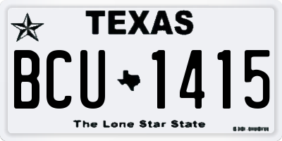 TX license plate BCU1415