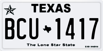 TX license plate BCU1417