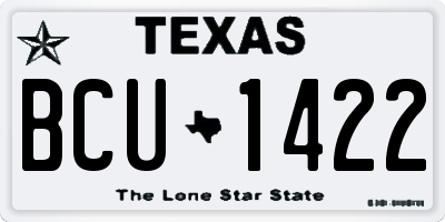 TX license plate BCU1422