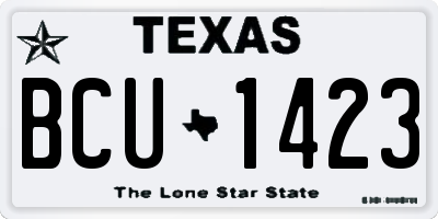 TX license plate BCU1423