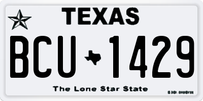 TX license plate BCU1429