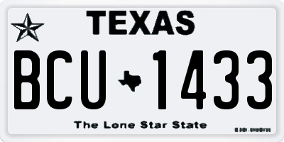 TX license plate BCU1433