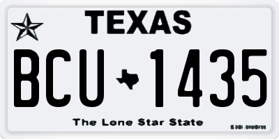 TX license plate BCU1435