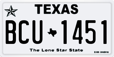 TX license plate BCU1451