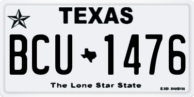 TX license plate BCU1476