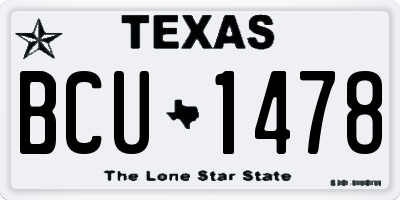 TX license plate BCU1478