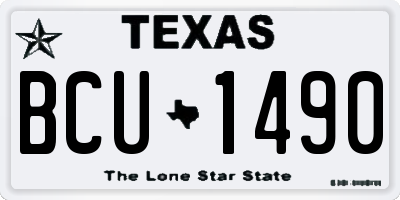 TX license plate BCU1490