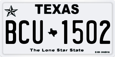 TX license plate BCU1502