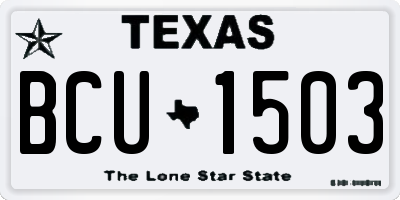 TX license plate BCU1503