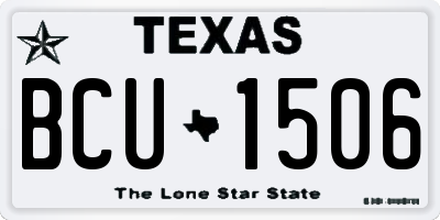 TX license plate BCU1506