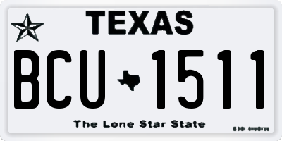 TX license plate BCU1511