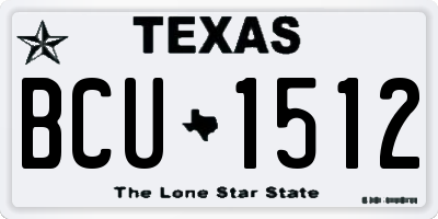 TX license plate BCU1512