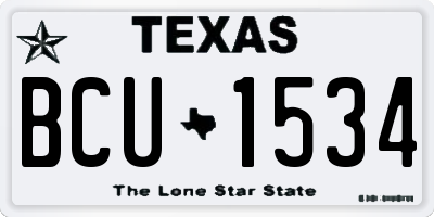 TX license plate BCU1534