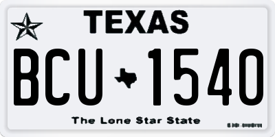 TX license plate BCU1540