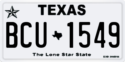 TX license plate BCU1549