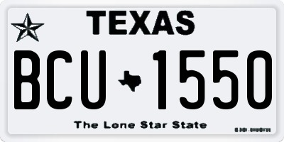 TX license plate BCU1550