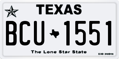 TX license plate BCU1551