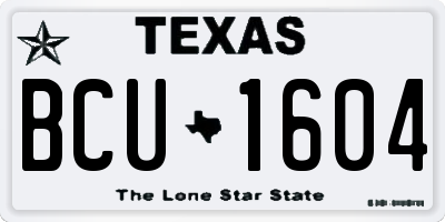 TX license plate BCU1604