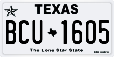 TX license plate BCU1605