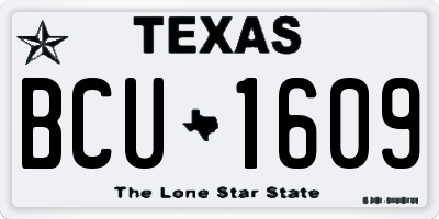 TX license plate BCU1609