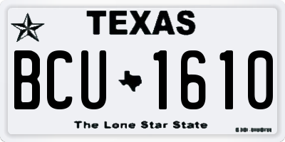 TX license plate BCU1610