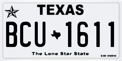 TX license plate BCU1611