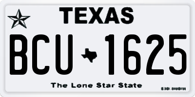 TX license plate BCU1625