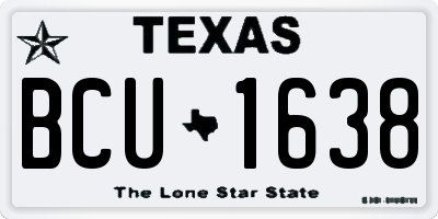 TX license plate BCU1638