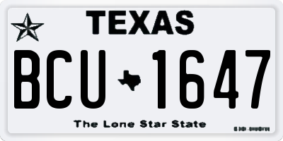 TX license plate BCU1647