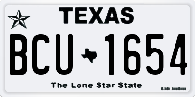 TX license plate BCU1654