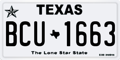 TX license plate BCU1663
