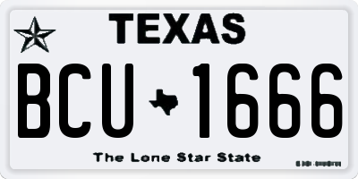 TX license plate BCU1666