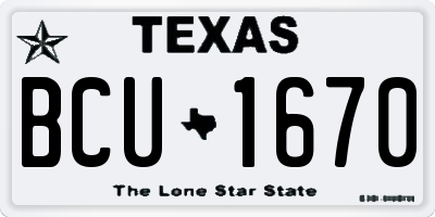 TX license plate BCU1670