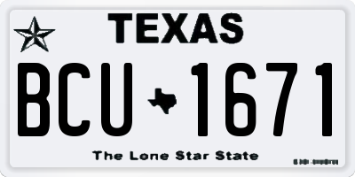 TX license plate BCU1671