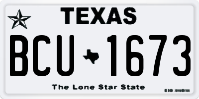 TX license plate BCU1673
