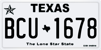 TX license plate BCU1678